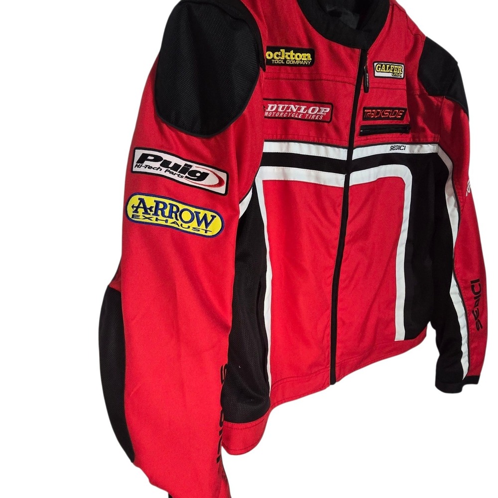 Sedici Red Black Motorcycle Podio Jacket Trackside‎ Motocross Racing 2XL - Picture 6 of 10